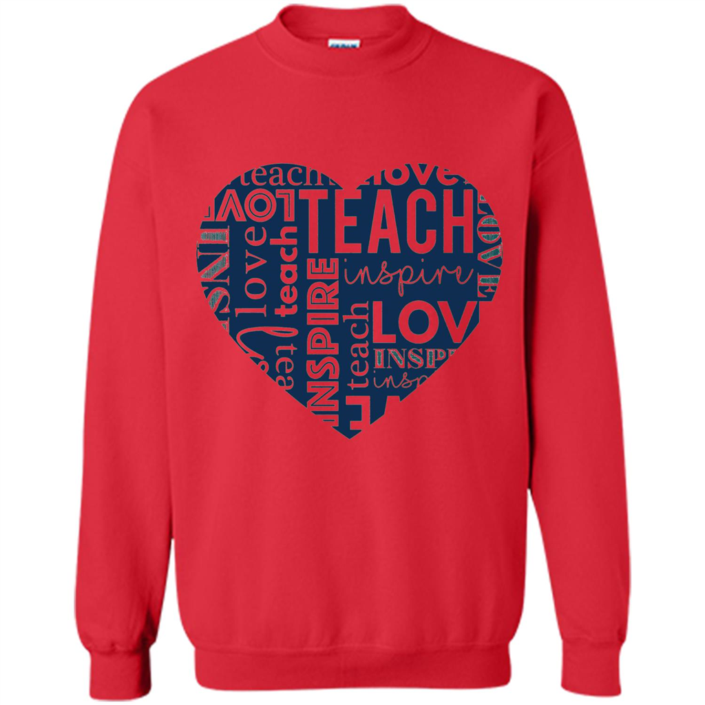 Teacher T-shirt Teach Love And Inspire T-shirt Red