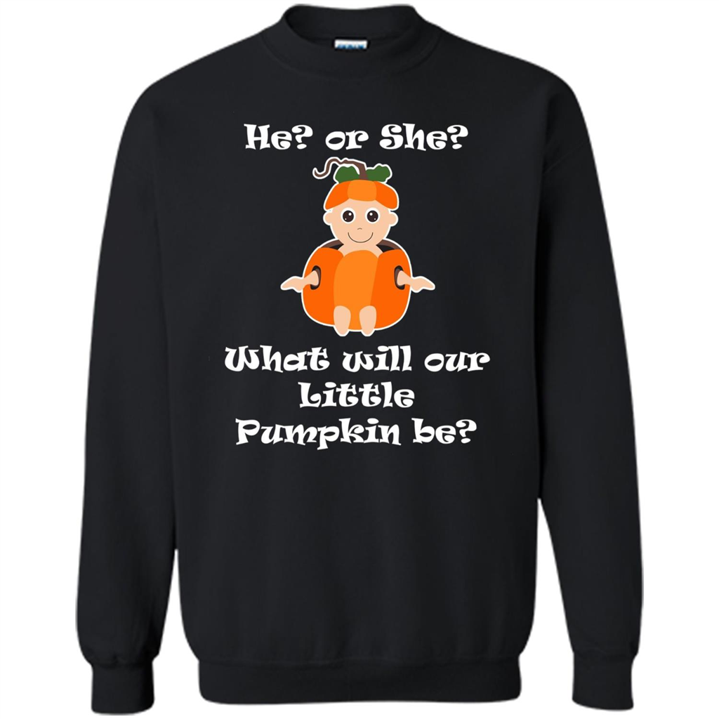 He Or She What Will Little Pumpkin Be Baby Shower T-shirt Black