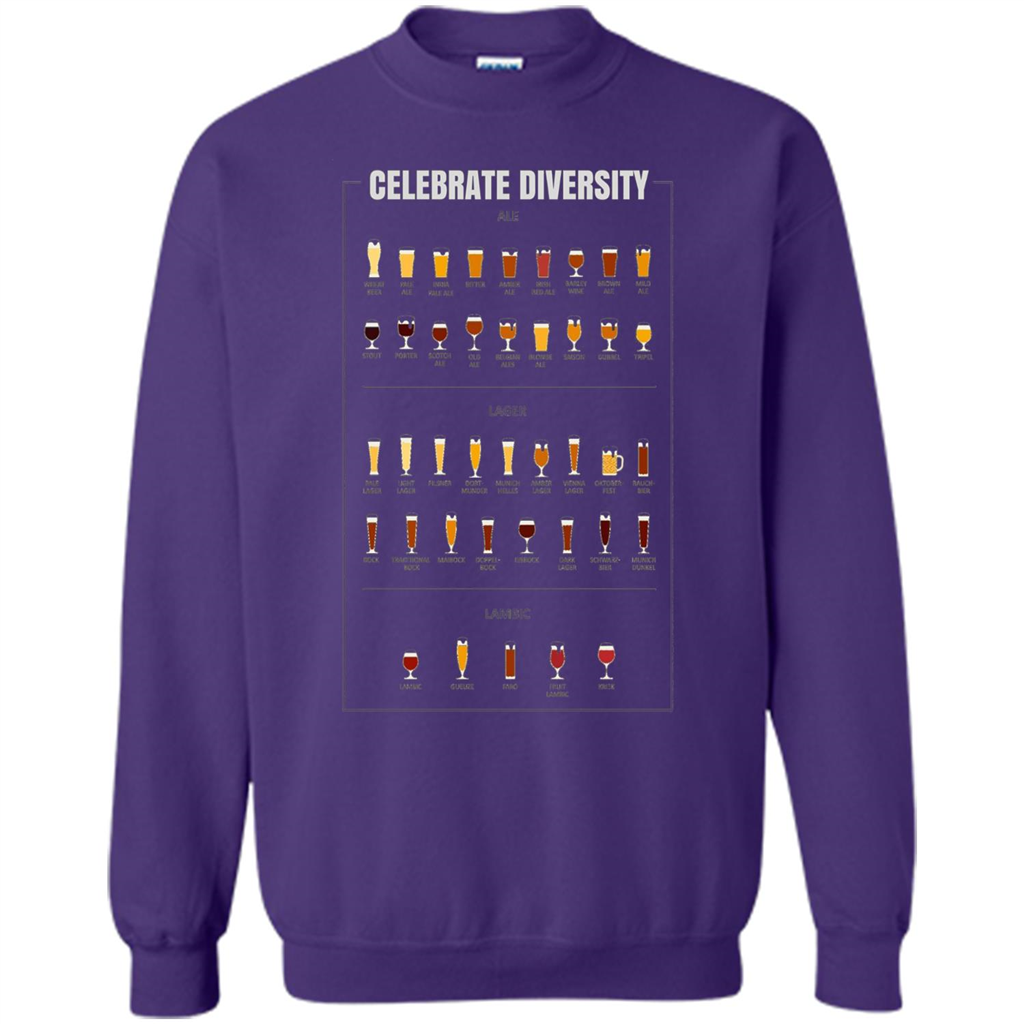 Celebrate Diversity Beer Glasses T-shirt Purple