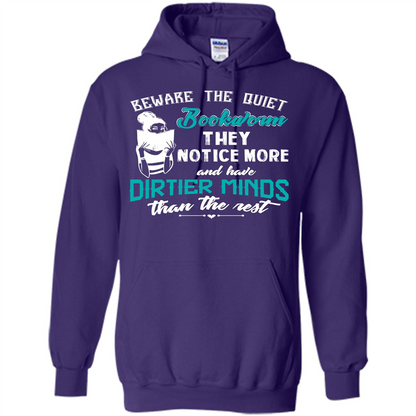 Bookworm T-shirt Beware The Quiet Bookworm They Notice More Purple