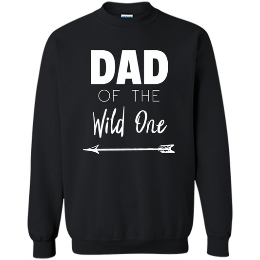 Dad and Kids T-shirt Dad Of The Wild One Father T-shirt Black