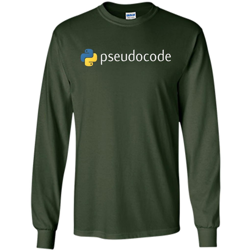 Funny Python Programming Pseudocode T-shirt Forest Green
