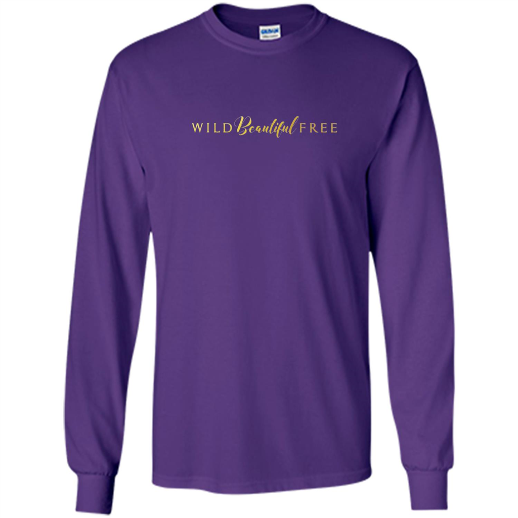 Wild Beautiful Free Logo T-shirt with Endangered Species Purple