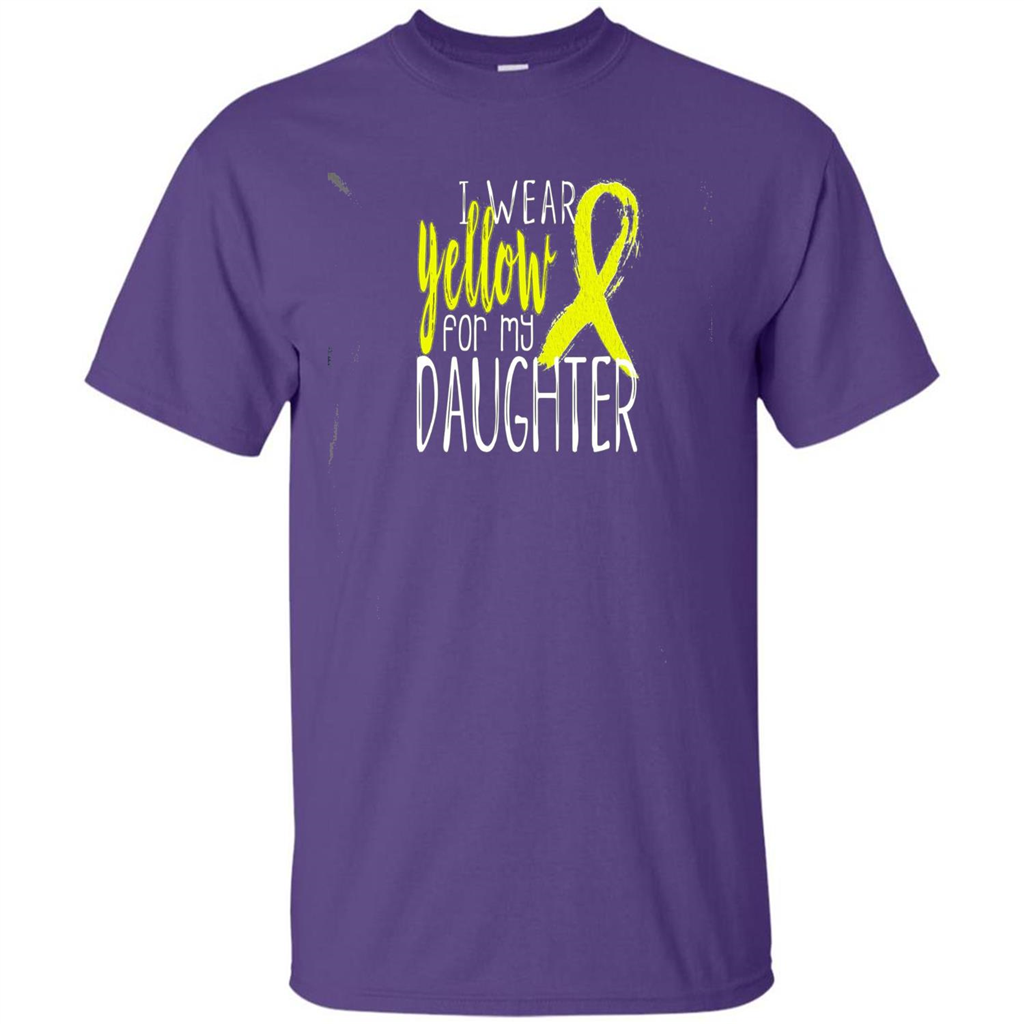 I Wear Yellow Ribbon For My Daughter T-shirt Purple