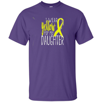 I Wear Yellow Ribbon For My Daughter T-shirt Purple