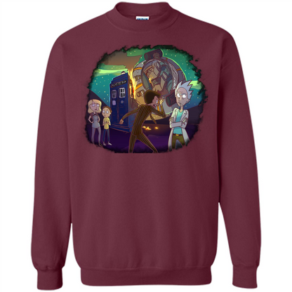 Doctorwho Vs Rick And Morty T-shirt Maroon