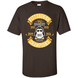 Pittsburgh Hockey 5 Times Cup Champions Cool Penguin T-shirt