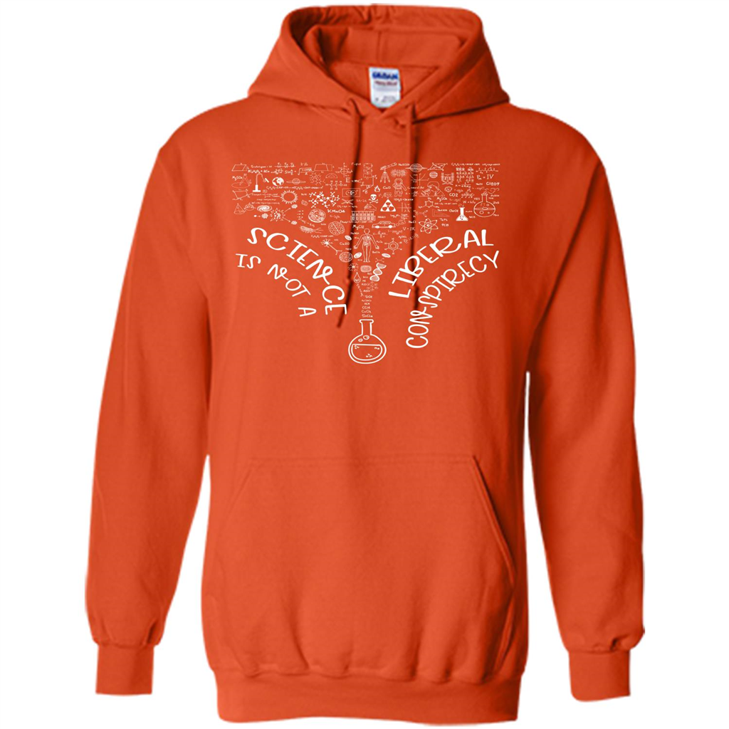 Science Lover T-shirt Science Is Not A Liberal Conspiracy Orange