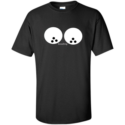 Women's Funny T-shirt Bowling Boobs Ball Black