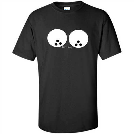 Women's Funny T-shirt Bowling Boobs Ball Black