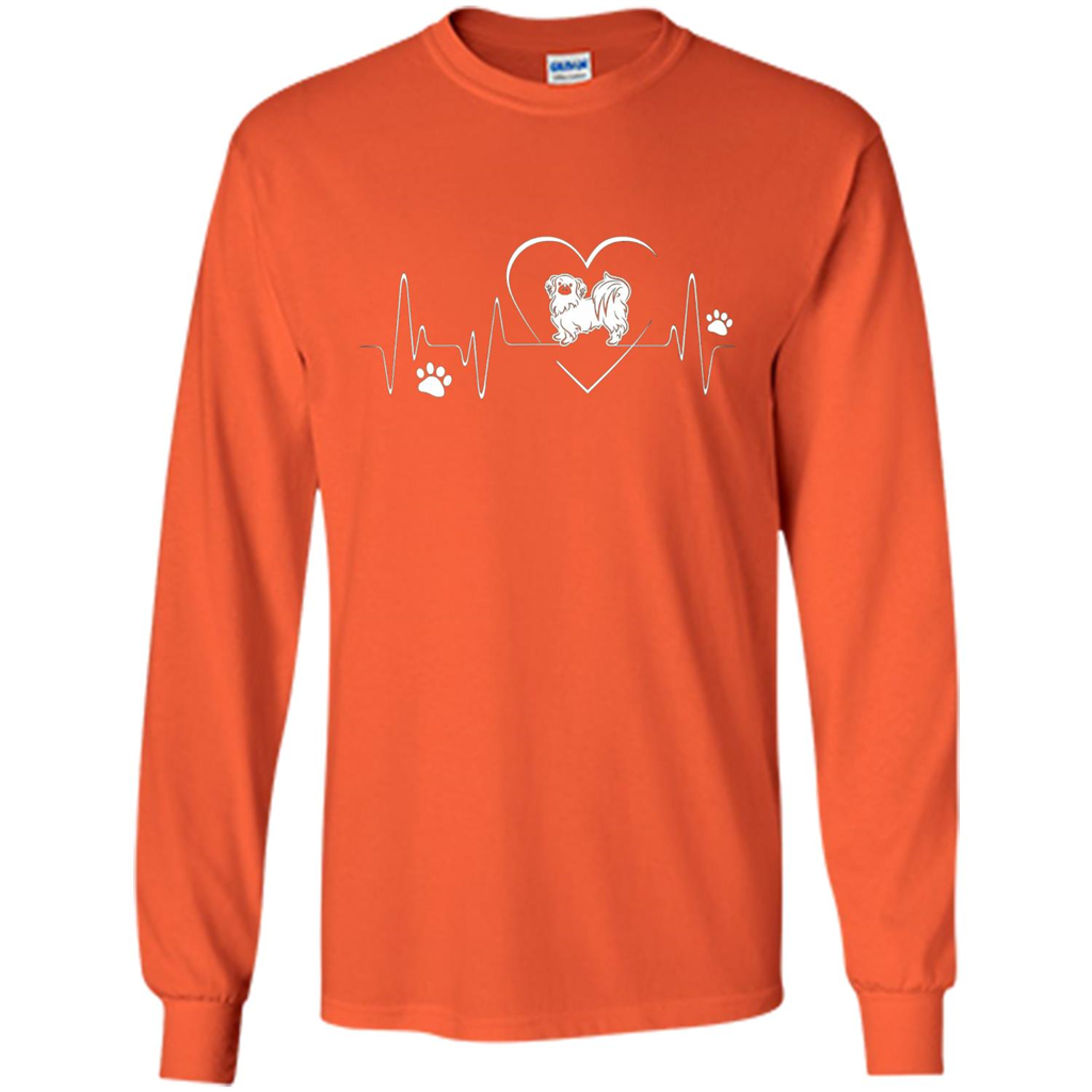 Pekehund T-shirt Pekehund Heart Beat T-shirt Orange