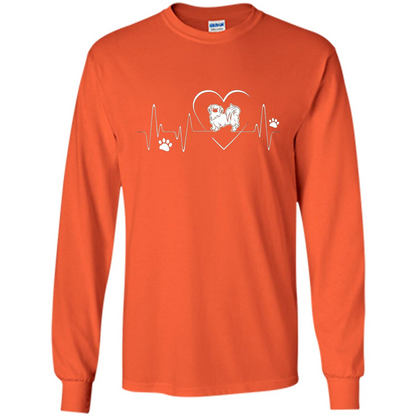 Pekehund T-shirt Pekehund Heart Beat T-shirt Orange