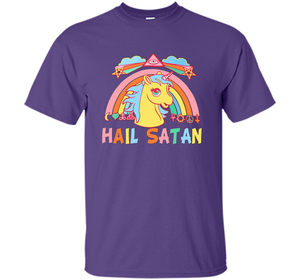 Unicorn Hail Satan Death Metal Rainbown T-shirt