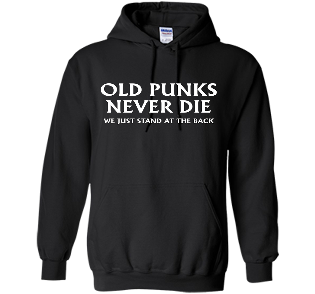 Old Punks Never Die We Just Stand At The Back T-shirt Black