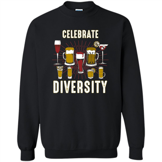 Alcohol Diversity T-Shirt Celebrate With Beer And Booze Black