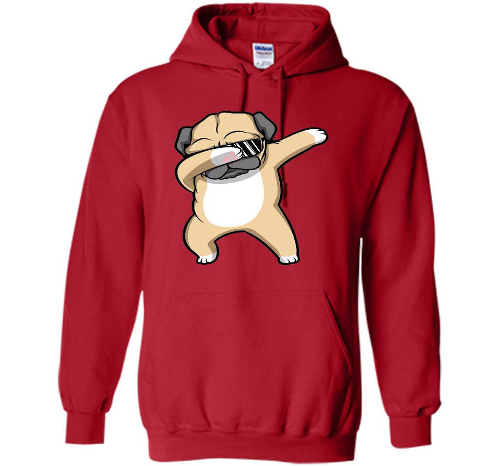 Dabbing Pug Shirt - Funny Cute Dog Dab Dance T-shirt Red
