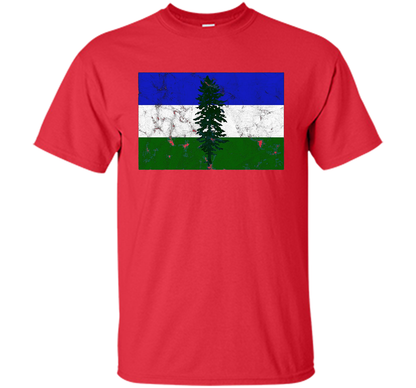 Distressed Cascadia Doug Flag T-shirt Red