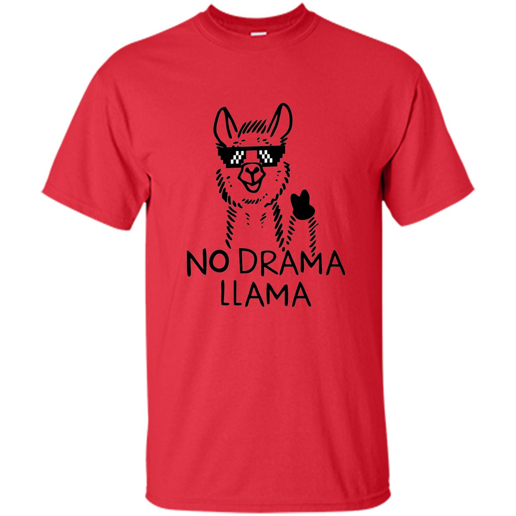 Funny No Drama Llama T-shirt Red