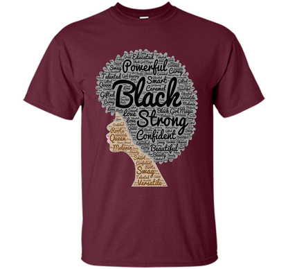 Afro Word Art Natural Hair T-Shirt for Black Women shirt Maroon
