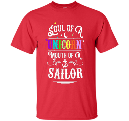 Soul Of A Unicorn Mouth Of A Sailor T-shirt Red