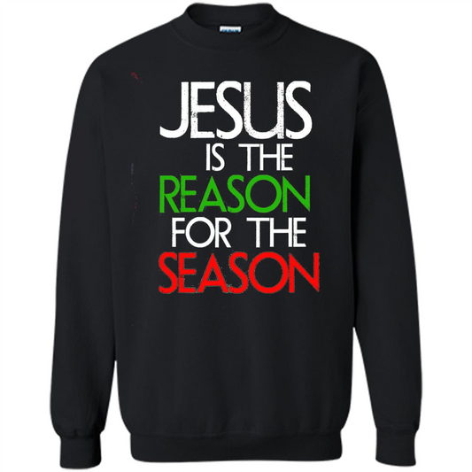 Jesus Is The Reason For The Season Christmas Christian T-Shirt Black