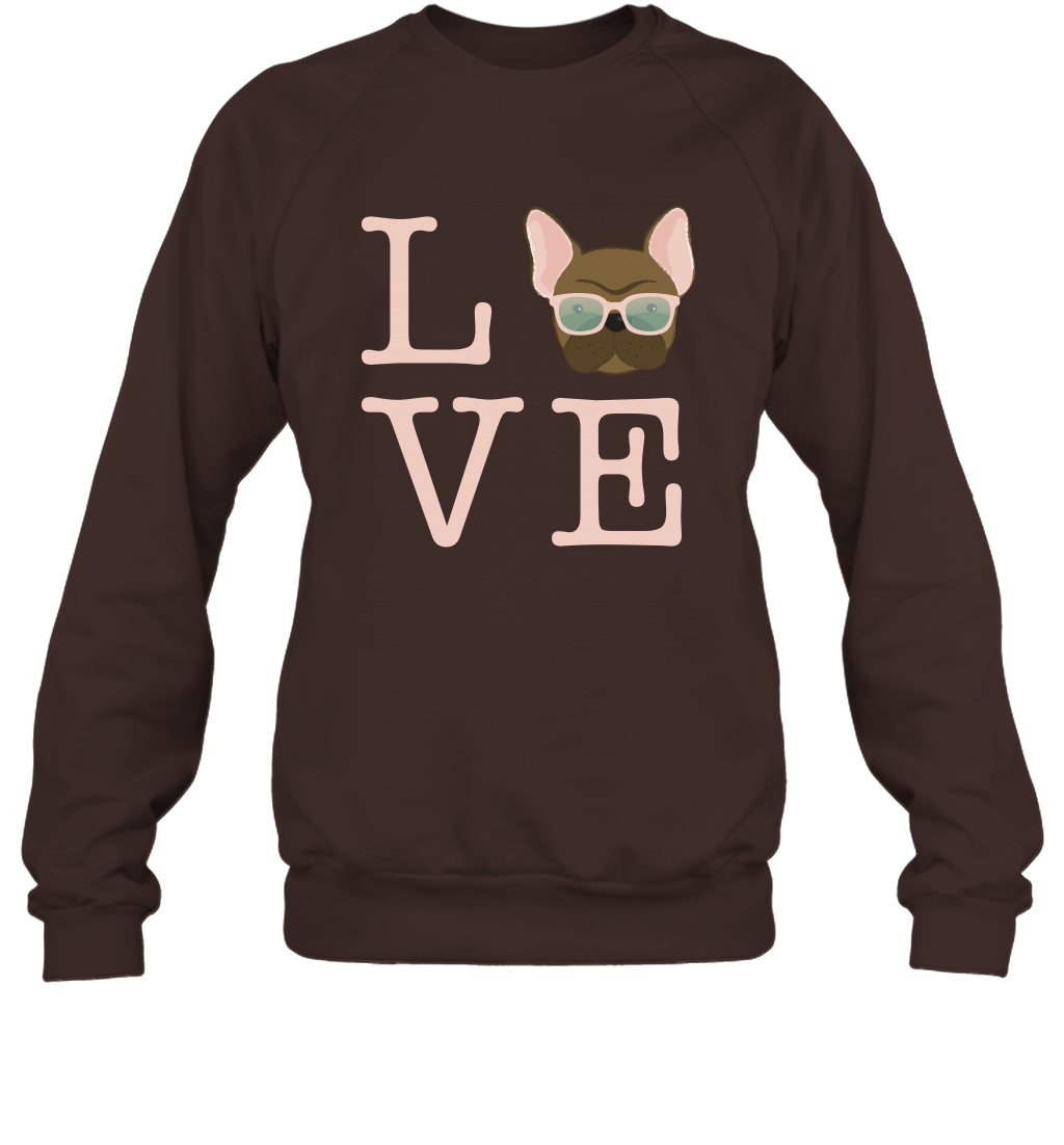 Love Dog Shirt Sweatshirt Sweatshirt Dark Chocolate