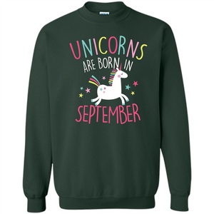 Unicorns Are Born In September Birthday T-Shirt