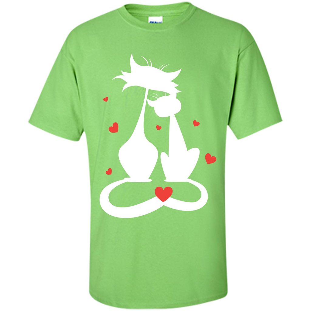 Cat Lover T-shirt Cat Couples Lime