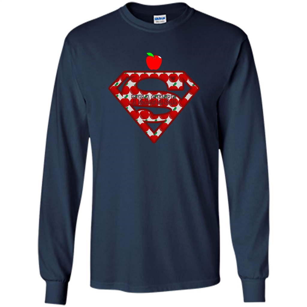 Super Superhero Teacher T-shirt School Day T-shirt Navy
