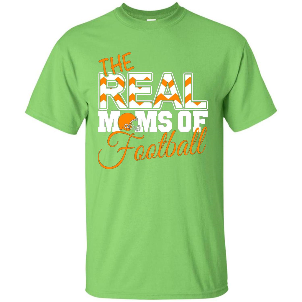 Real Moms of Football T-shirt Orange Football Mom T-Shirt Lime
