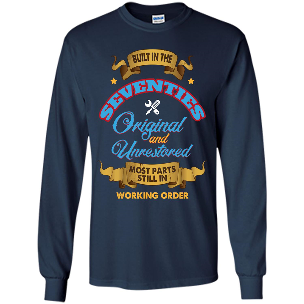 Built in 70s Original and Unrestored Most Parts Still In Working Order T-shirt Navy