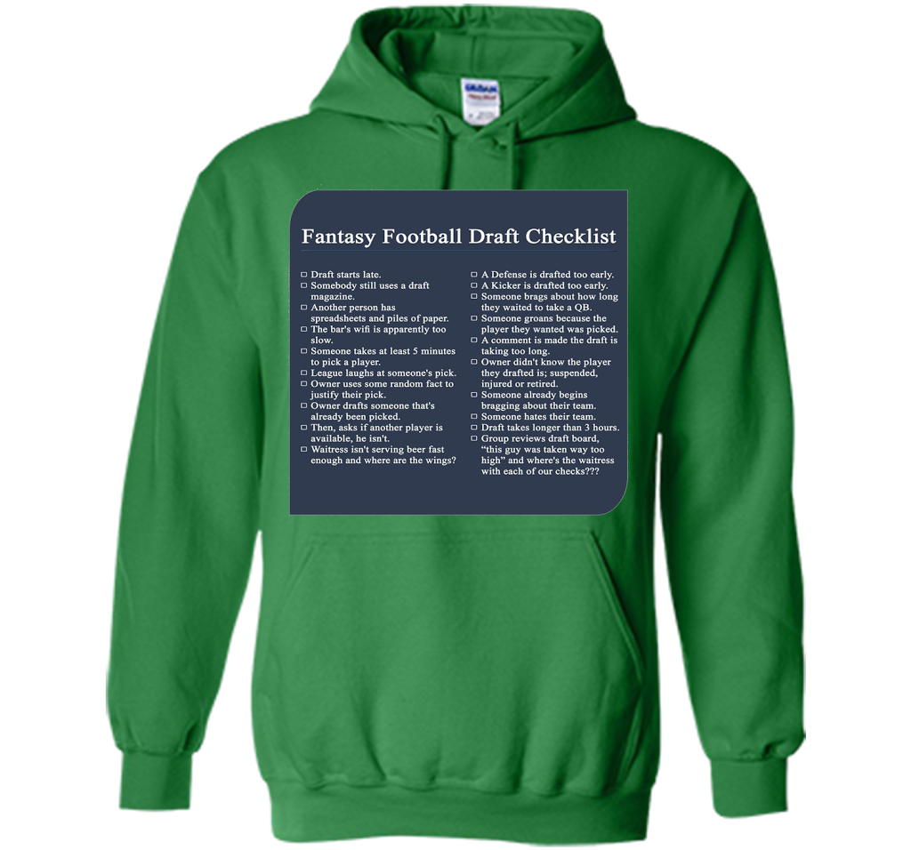 Fantasy Football Draft Checklist T-shirt
