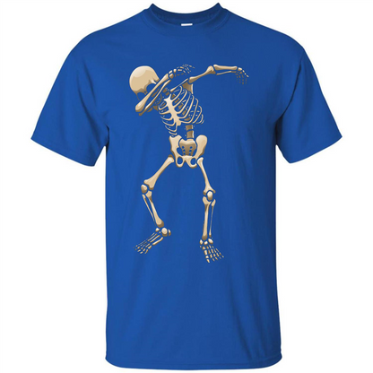 Halloween T-shirt Dabbing Skeleton T-shirt Royal
