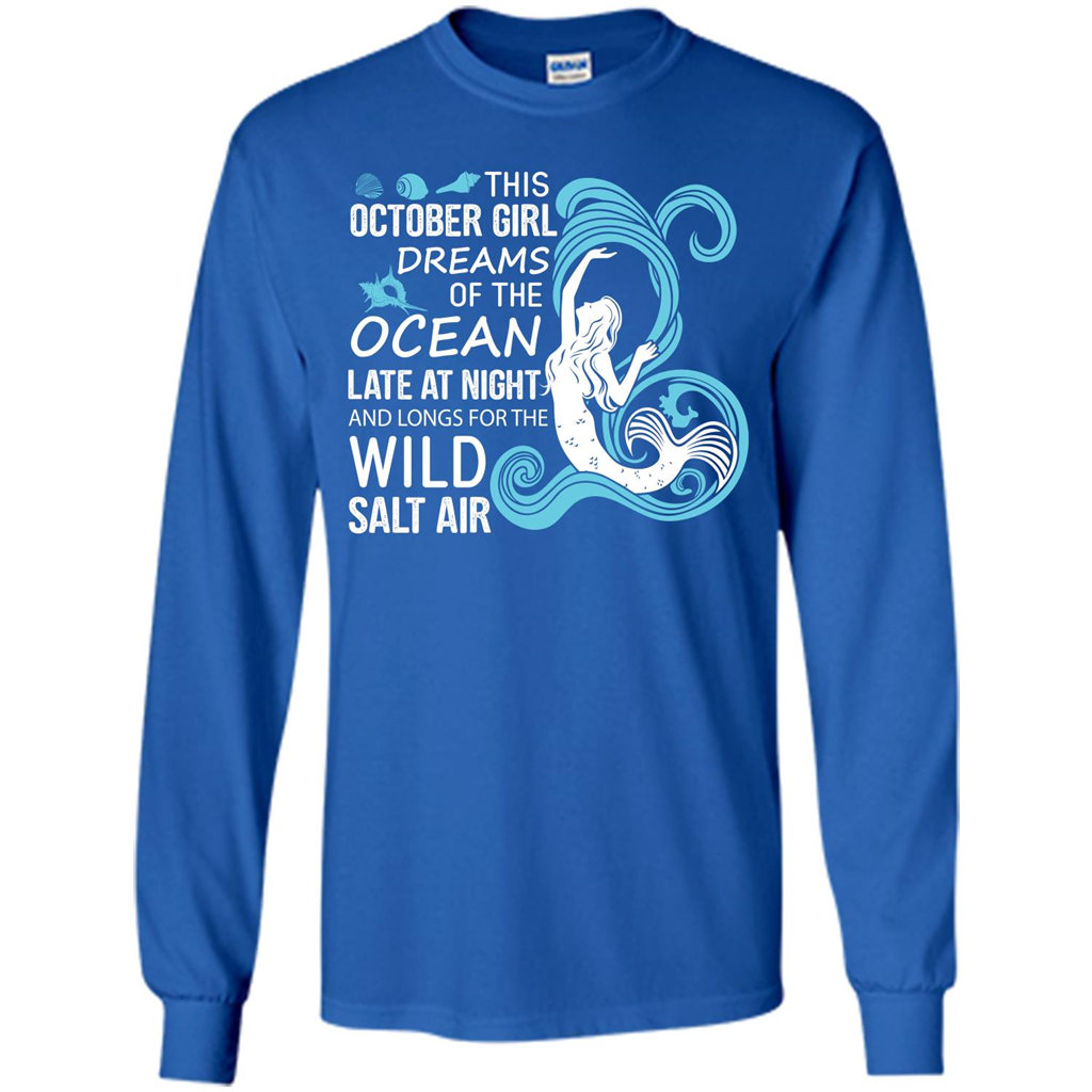 This October Girl Dreams Of The Ocean Late At Night T-shirt Royal