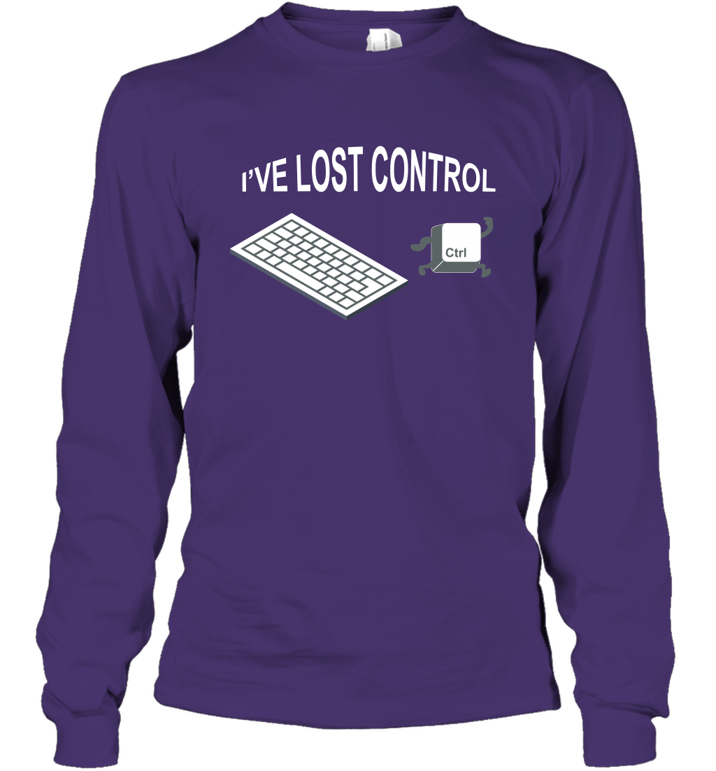I've Lost Control Funny Ctrl Button Shirt Long Sleeve T-Shirt Long Sleeve T-Shirt Purple