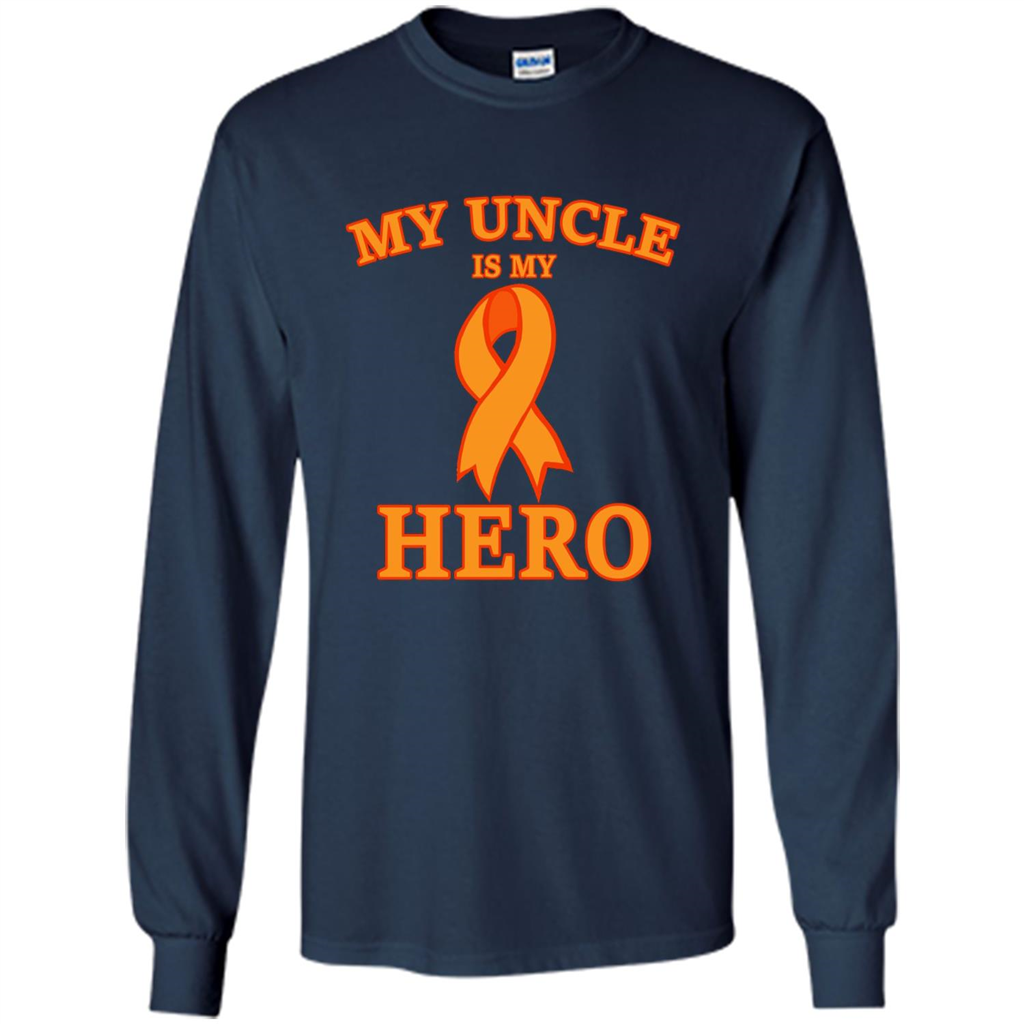 My Uncle is My Hero T-shirt Cancer Awareness T-Shirt Navy
