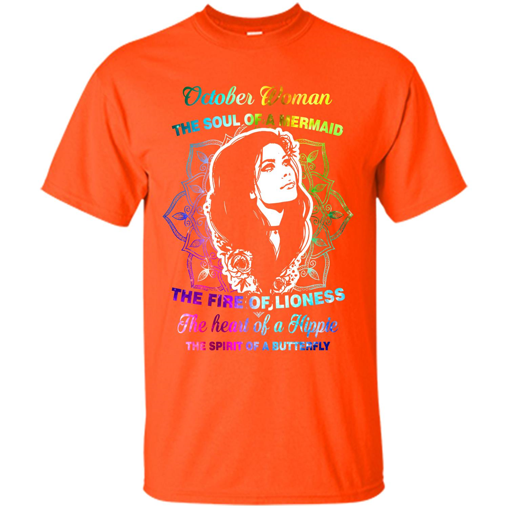 October Woman T-shirt The Heart Of A Hippie Orange
