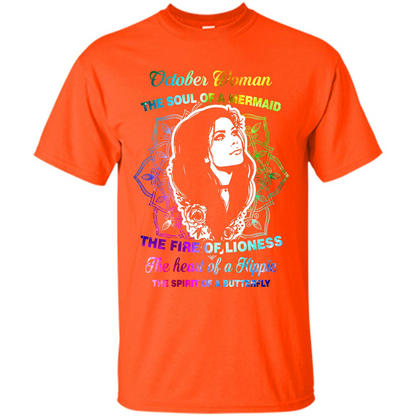 October Woman T-shirt The Heart Of A Hippie Orange