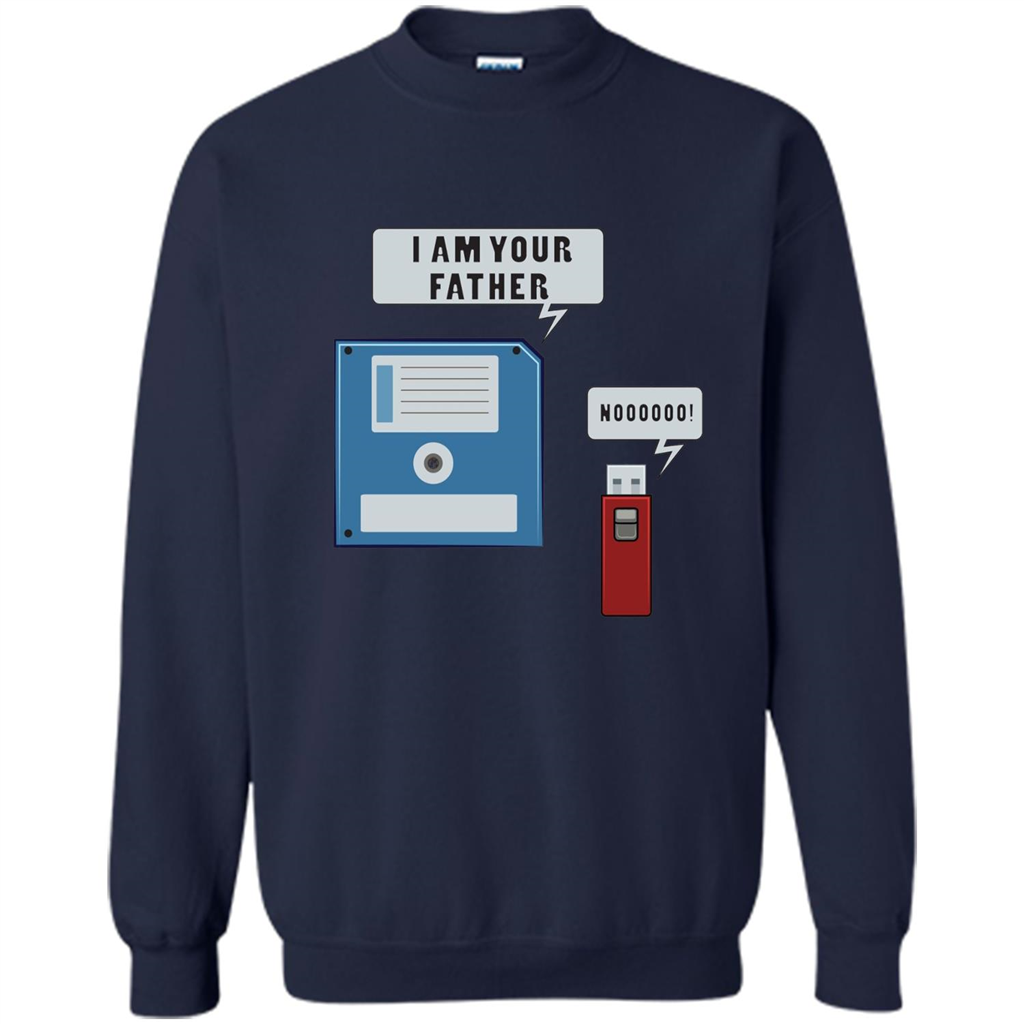 USB Floppy Disk Funny Computer Nerd T-shirt Navy