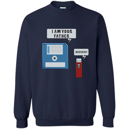 USB Floppy Disk Funny Computer Nerd T-shirt Navy