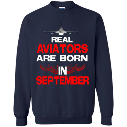 Real Aviators Are Born Iin September T-shirt Navy