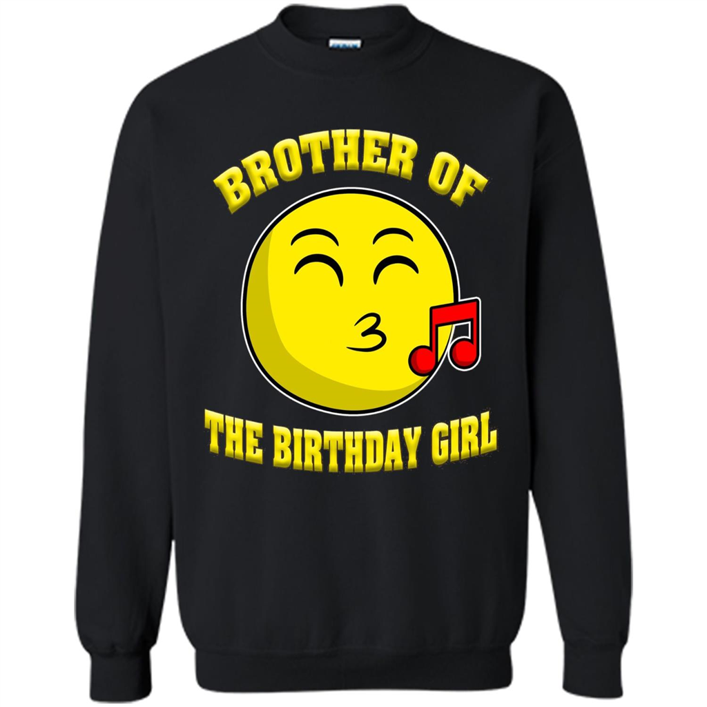 Brother Of The Birthday Girl Emoji T-shirt Black
