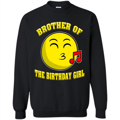 Brother Of The Birthday Girl Emoji T-shirt Black