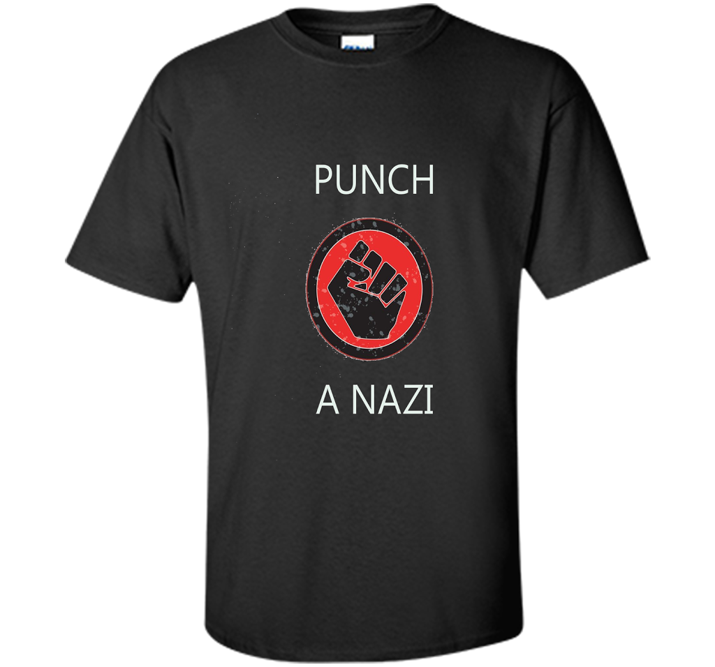Punch A Nazi - Statement T-shirt shirt Black