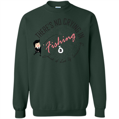 No Crying Fishing T-shirt Forest Green
