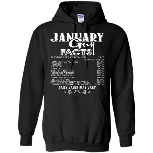 January Guy Facts T-shirt Black