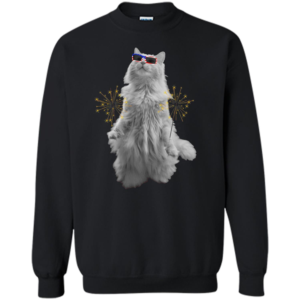 Funny Patriot Cat T-shirt Meowica Black
