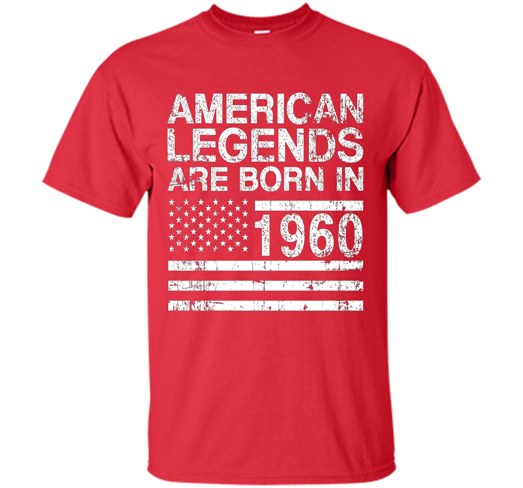 American Legends Are Born in 1960 57th Birthday Gift Tshirts shirt Red
