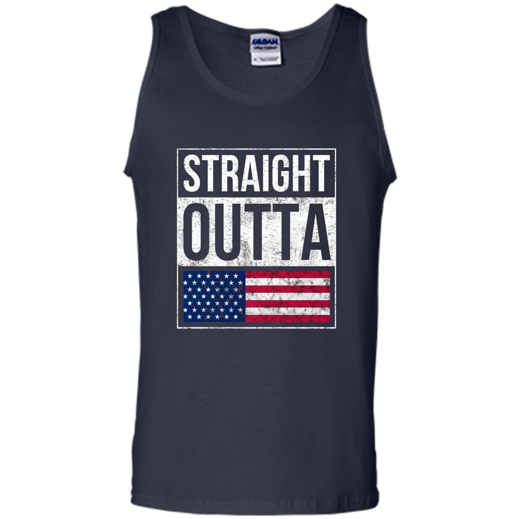 Independen Day T-shirt Straight Outta. 4th of July Navy