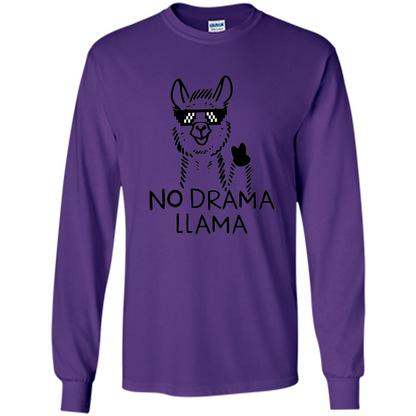 Funny No Drama Llama T-shirt Purple